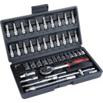 Jeu de douilles 46 pi�ces 1 / 4' kit d'outils de r�paration en acier au chrome vanadium avec embout de ...
