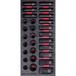 Mw tools - jeu de douilles � chocs 1 / 2 10 - 27 mm 28 pi�ces module en mousse pour servante d'atelier ...