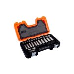 Jeu de douilles longues 1 / 4 et 3 / 8, 6 pans, m�triques, et cliquet - 53 pc - bahco