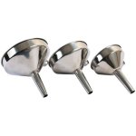 Jeu d'entonnoirs inox laser 7099 3 pieces � 100 mm, 120 mm, 140 mm