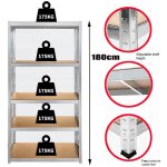 Dayplus - jeu d'�tag�res de stockage �tag�res en m�tal pour garage et entrep�t industriel 180cm