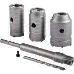 Jeu de forets pour scie cloche - 30 / 40 / 50 mm - t�te en carbure - tige d'extension sds plus 350 mm ...