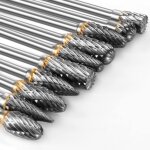 Jeu de fraises en carbure compatible avec dremel, 10 pi�ces fraises metal avec tige de 1 / 8? pour bricolage, ...