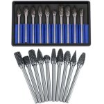 Jeu de fraises en carbure fichiers rotatifs acier au tungstne 10pcs diamtre tte coupe pour fraise ...