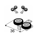 Jeu de galets suprieurs sans cadre pour porte coulissante verre 10mm symtrique gauche et droite chariot ...