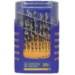 Jeu de m�ches h�lico�dales � bois 25 pces ? acier hss ? � 1 - 13 mm ? pour bois tendre et dur ? double ...