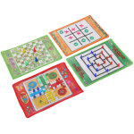 Jeu de soci�t� familial 4 en 1 : serpents et �chelles, ludo, jeu de dames volant et moulin pour enfants, ...