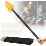 Jiubiaz lot de 10 torches en cire 42cm, 45 min - flambeaux de jardin avec pare - gouttes et manche en ...