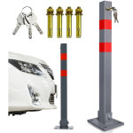 Jiubiaz poteau de barrage barri�re de parking rabattable 66cm verrouillable inoxydable