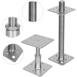 Jiubiaz support de poteau r�glable en hauteur pour terrasse, pergola et cl�ture 30 - 250 mm argent 4pcs ...