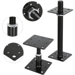 Jiubiaz support de poteau r�glable en hauteur pour terrasse, pergola et cl�ture 90?150 mm noir 4pcs