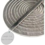 Joint brosse porte, 5 m x 9 mm x 15 mm, gris, joint fenetrepour lsolation phonique porte, joint brosse ...
