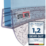 Joint de douche pour paroi en verre, 80cm, vitre 6 / 7 / 8mm, joint d'�tanch�it� pvc courb� pour les ...