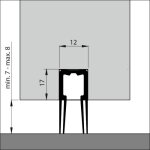 France calfeutrage - joint epdm pour bas de porte  encastrer pids 26 - longueur 1130 mm - rainure 12 ...