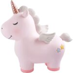 Jolie tirelire licorne arc - en - ciel pour filles, jouets de tirelire licorne en rsine, tirelires pour ...