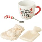 Set cadeau mug, cuillre canne en sucre d'orge et bouillotte