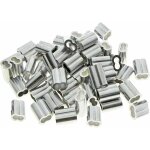 Jormftte - 50 pices manchons doubles en aluminium, 3mm cble acier manchons, clips de manchon de boucle ...
