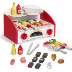 Jouet barbecue grill set, 26 pcs, ensemble de jouets de cuisine en bois pour enfant, avec feu de carbone ...