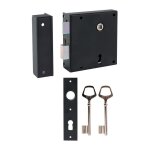 Jpm - serrure en applique noire gauche � fouillot - cl� l - axe � 65 mm - alsace