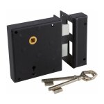 Jpm - serrure en applique verticale alsace axe 65 mm 1 / 2t noire 2 cles 105d 530000 - 02 - 1y