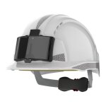 Jsp - casque de s�curit� cr�maill�re ventil� porte badge evolite - cr2 gris blanc