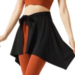 Jupe sport polyester douce et absorbante pour yoga et tennis, taille unique noire