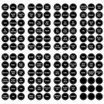 Lot de 144 �tiquettes autocollantes pour pots � �pices, 13, 5x26, 7 cm, noires