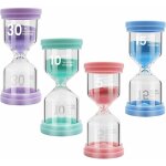 Lot de 4 sabliers, sablier colore kit en verre transparent, sable horloge5 min / 10 min / 15 min / 30 ...