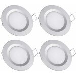 Jusch - 4 x spot led encastrable 12v trou 58 - 65mm 3w 3200k plafonnier encastr� pour camping - car bateau ...