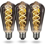 Jusch - ampoule led e27 vintage blanc chaud, ampoule vintage e27 dimmable spiral filament 4w lumi�re ...