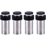 Jusch - butoir de porte 8cm en inox avec caoutchouc bute de porte au sol ou mur (lot de 4)