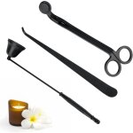 Coupe - mche de bougie, ensemble d'accessoires 3 en 1 pour bougies, plongeur de mche, teignoir de ...