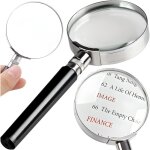 Grande loupe de lecture, grossissement manuel pour livres scientifiques, journaux, lecture, insectes, ...