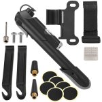 Kit mini - pompe � v�lo avec barom�tre, plastique, noir