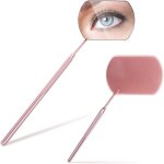 Jusch - miroir d'extension de cils carr� - couleur dor�e - outil d'examen de la bouche