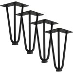 Mise � niveau] lot de 4 pieds de table barrette, pieds en m�tal de 20 cm, trois barres de fer, plus solides, ...