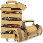 Sac � outils, organisateur d'outils enroulable robuste avec 6 pochettes � outils pour m�canicien, charpentier, ...