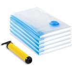 Sac rangement sous vide aspirateur, lot de 5 (60 x 80cm) sac vetement reutilisable, housse de rangement ...