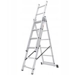Chelle transformable de 3 plans, Échelle coulissante en aluminium, Échelle double pour travaux domestiques ... Chelle transformable de 3 plans, Échelle coulissante en aluminium, Échelle double pour travaux domestiques ...