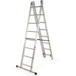Chelle transformable de 3 plans, Échelle coulissante en aluminium, Échelle double pour travaux domestiques ... Chelle transformable de 3 plans, Échelle coulissante en aluminium, Échelle double pour travaux domestiques ...