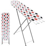 Table  repasser 104 x 30 cm, planche pliable avec housse en coton amovible, support pour fer, pieds ...