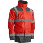 Kanata parka de travail multicouches imperm�able haute visibilit� - rouge fluo / gris m - 44 / 46