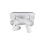 Kanlux - luminaire mural et plafonnier evalo ? 4 spots orientables ? blanc ? aluminium ? gu10