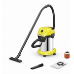 Karcher - aspirateur eau et poussi�res wd 3 s v - 19 / 4 / 20 cuve m�tal 19 litres, cable electrique ...