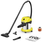 Karcher - krcher wd 3 s 15 l aspirateur sans sac dry&wet 1000 w sac  poussire