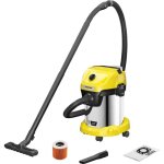 Karcher - aspirateur eau et poussieres sans fil wd 3 - 18 s v - 17 / 20 - acier - 17 l - jaune Karcher - aspirateur eau et poussieres sans fil wd 3 - 18 s v - 17 / 20 - acier - 17 l - jaune