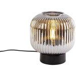 Karel - led dimmable lampe de table variateur inclus - 1 lumire -  20 cm - noir - art deco - clairage ...