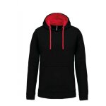 Sweat - shirt � capuche contrast�e kariban homme noir / rouge l
