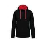 Sweat - shirt à capuche contrastée kariban homme noir / rouge xl Sweat - shirt à capuche contrastée kariban homme noir / rouge xl