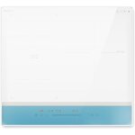 Karinear - plaque induction flexizone 3 feux encastrable avec verre blanc et panneau de commande bleu, ...